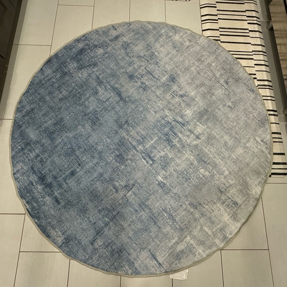 Ruggable 6’ Round Rug Impasto Slate Blue | Rug Cover Only No Pad | EUC |washable - Picture 1 of 6